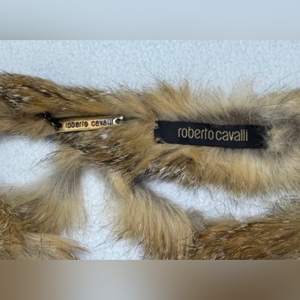 Roberto Cavalli 2005 Runway Native American Fox Fur Crystal Embellished Shawl - Picture 11 of 12